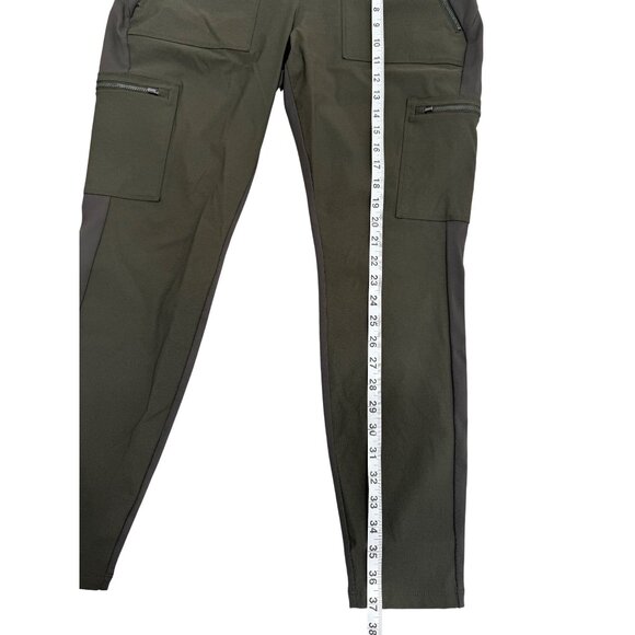 Athleta Headland Hybrid Cargo Joggers Leggings Green Zipper Pocket Women Size 14 - Picture 7 of 10